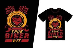 echtes Biker-Kit-T-Shirt-Design. Motorrad-T-Shirt-Design-Vektor. für T-Shirt-Druck und andere Zwecke. vektor