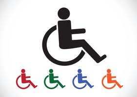 Rollstuhl-Handicap-Icon-Design vektor