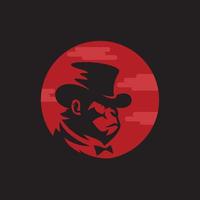 Affen-Maskottchen-Logo-Vektor. Tier-Vektor-Illustration. Geek-Affen-Logo. Schimpansen-Vektor-Logo-Design vektor