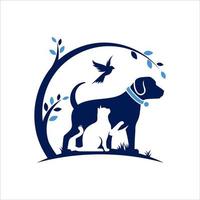 Tier-Haustier-Logo-Vektor-Vorlage vektor