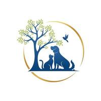 Tier-Haustier-Logo-Design-Vektor-Vorlage und Karte vektor
