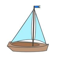 leksak liten båt isolerad på en vit bakgrund vektor