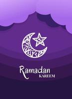 ramadan kareem islamische vektorillustration mit halbmondhintergrundschablonenverzierung und dekoration