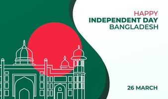 bangladesh nationella självständighetsdagen glad celebration kort affisch mall i mars vektor illustration bakgrund