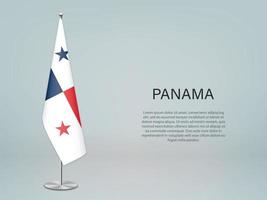 Panama-Flagge am Ständer. Vorlage für Konferenzbanner vektor