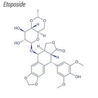 Vektorskelettformel von Etoposid. Droge chemisches Molekül. vektor