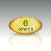 omega 6. mall för vitamin droppe piller för din design vektor