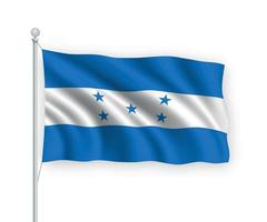 3D-wehende Flagge Honduras isoliert auf weißem Hintergrund. vektor