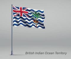 viftande flagga för brittiska indiska oceanens territorium - uni vektor