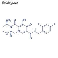 Vektorskelettformel von Dolutegravir. Droge chemisches Molekül. vektor