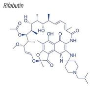 vektor skelettformel av rifabutin. läkemedels kemisk molekyl.