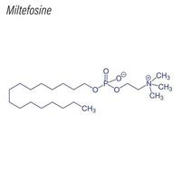 Vektorskelettformel von Miltefosin. Droge chemisches Molekül. vektor