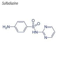 vektor skelettformel av sulfadiazin. läkemedels kemisk molekyl.