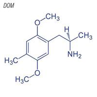 Vektorskelettformel von dom. Droge chemisches Molekül. vektor