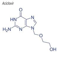 Vektorskelettformel von Aciclovir. Droge chemisches Molekül. vektor