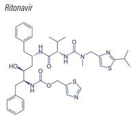 vektorskelettformel för ritonavir. läkemedels kemisk molekyl. vektor