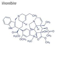 Vektorskelettformel von Vinorelbin. Droge chemisches Molekül. vektor