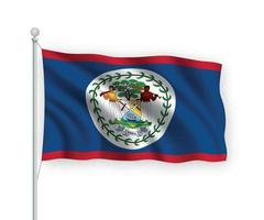 3D-wehende Flagge Belize isoliert auf weißem Hintergrund. vektor