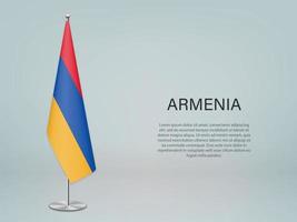 armenien hängende flagge am stand. Vorlage für Konferenzbanner vektor