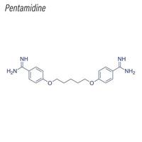 vektor skelettformel av pentamidin. läkemedels kemisk molekyl.