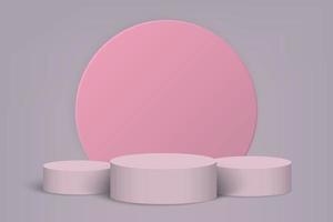 3D-Minimalszene mit weißem Podium, Präsentationsvorlage für kosmetische Produkte für Ihr Design vektor