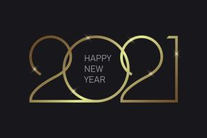 2021 Neujahrshintergrund mit goldenen Zahlen. festliches Premium-Desi vektor