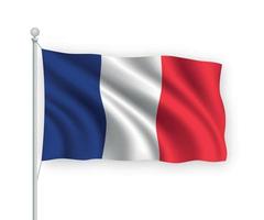 3d viftande flagga Frankrike isolerad på vit bakgrund. vektor