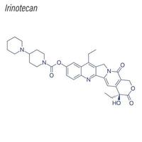 vektor skelettformel av irinotekan. läkemedels kemisk molekyl.