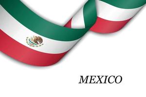 schwenkendes band oder banner mit flagge von mexiko vektor