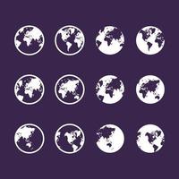 Globus-Weltkarten-Icon-Sammlung vektor