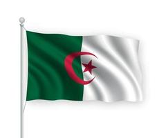 3D-wehende Flagge Algerien isoliert auf weißem Hintergrund. vektor