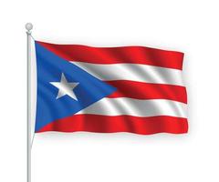 3d-wehende Flagge Puerto Rico isoliert auf weißem Hintergrund. vektor