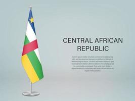 hängende flagge der zentralafrikanischen republik auf dem stand. Vorlage für conf vektor