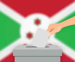 burundi wahlbanner hintergrund. Wahlurne mit unscharfer Flaggenvorlage für Ihr Design vektor