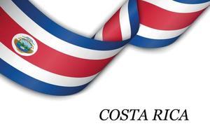 schwenkendes band oder banner mit flagge von costa rica vektor