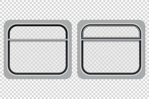 realistiska tågfönster isolerade mall för din design vektor