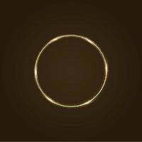 cirkelram med vektorljuseffekt. gyllene komet med glödande vektor