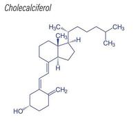 Vektorskelettformel von Cholecalciferol. Droge chemisches Molekül vektor