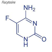 Vektorskelettformel von Flucytosin. Droge chemisches Molekül. vektor