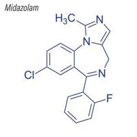 Vektorskelettformel von Midazolam. Droge chemisches Molekül. vektor