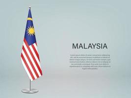 malaysia hängende flagge auf dem stand. Vorlage für Konferenzbanner vektor