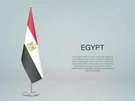 Egypten hängande flagga på stativ. mall för konferens banner vektor