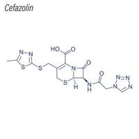 vektor skelettformel av cefazolin. läkemedels kemisk molekyl.