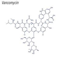 Vektorskelettformel von Vancomycin. Droge chemisches Molekül. vektor