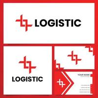abstrakt logistisk logotypdesign med visitkortsmall vektor