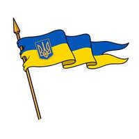 lange mittelalterliche flagge der ukraine mit symbol vektor