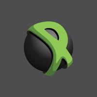 3D-Briefdesign Runde r-Logo-Vorlage für Geschäfts- und Corporate Identity vektor