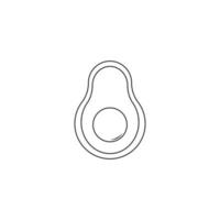 Gliederungssymbol der Avocado. Obst-Symbol vektor