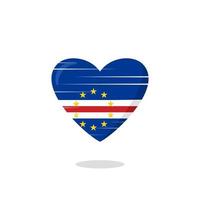 Kap Verde flagga formad kärlek illustration vektor