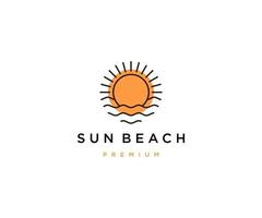 Sonne Strand Logo Symbol Designvorlage flach vektor